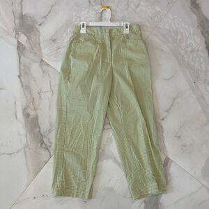 Vintage cotton gingham plaid capri pants